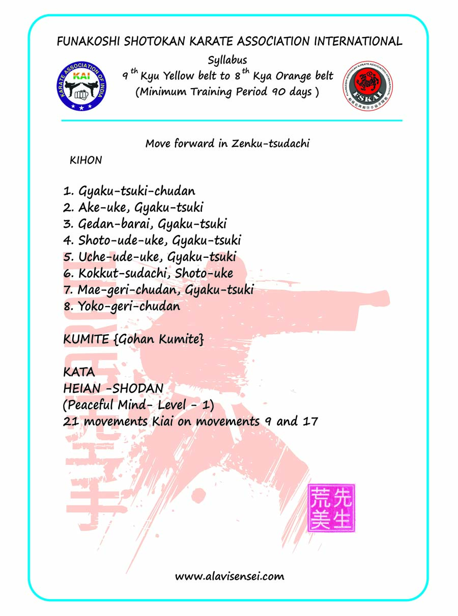 Syllabus Funakoshi Shotokan Karate Association International